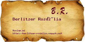 Berlitzer Rozália névjegykártya